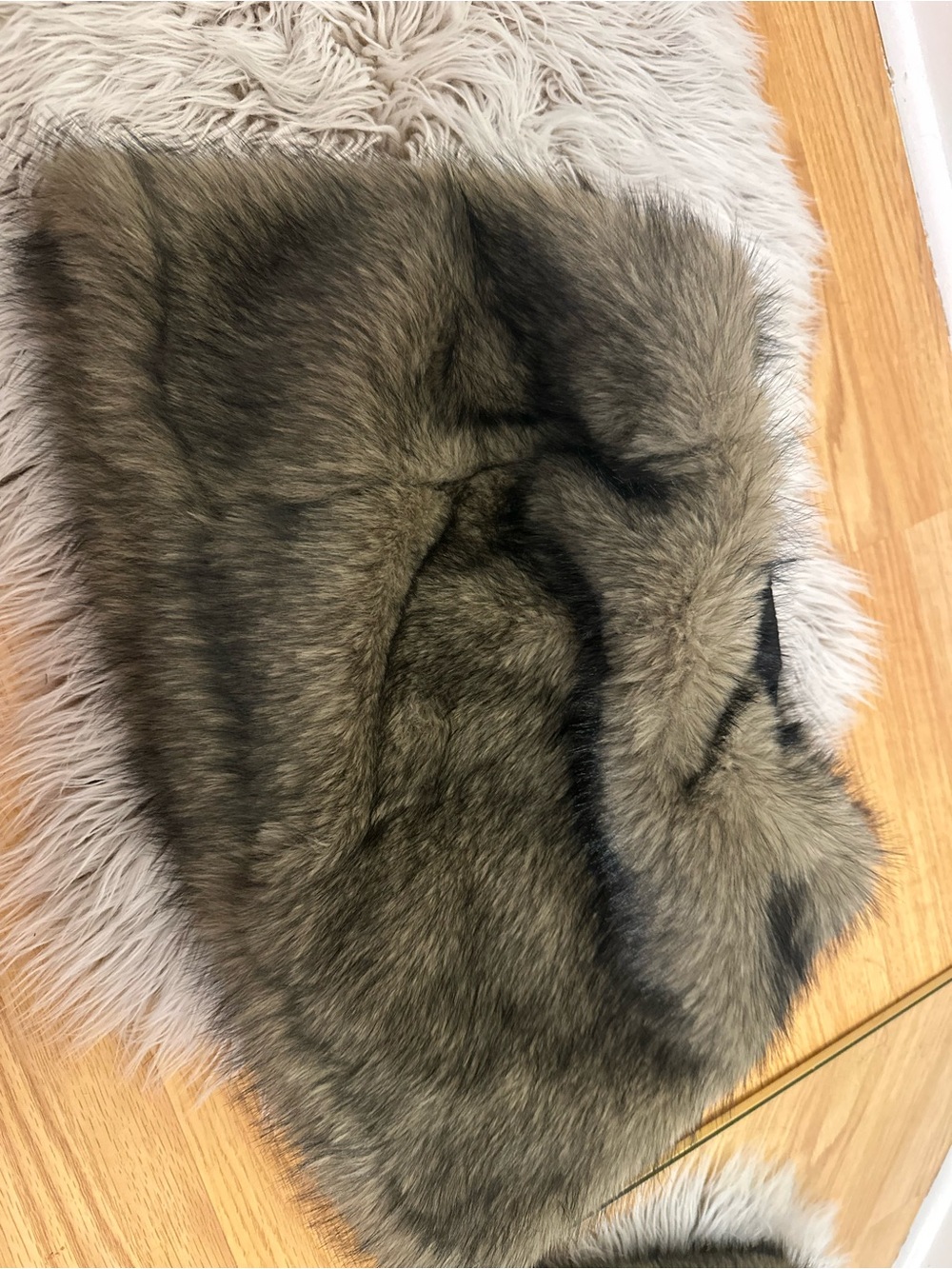 Faux Fur Mini Skirt in Brown and Black